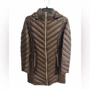 Michael Kors Brown Quilted Packable Down Puffer Women's Jacket